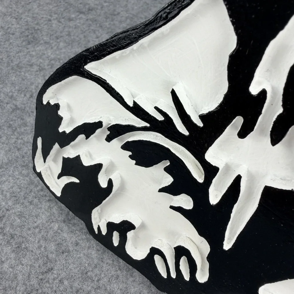 Handmade 3D Bulldog Wall Art Black White PVC Cutout Dog Decor 12